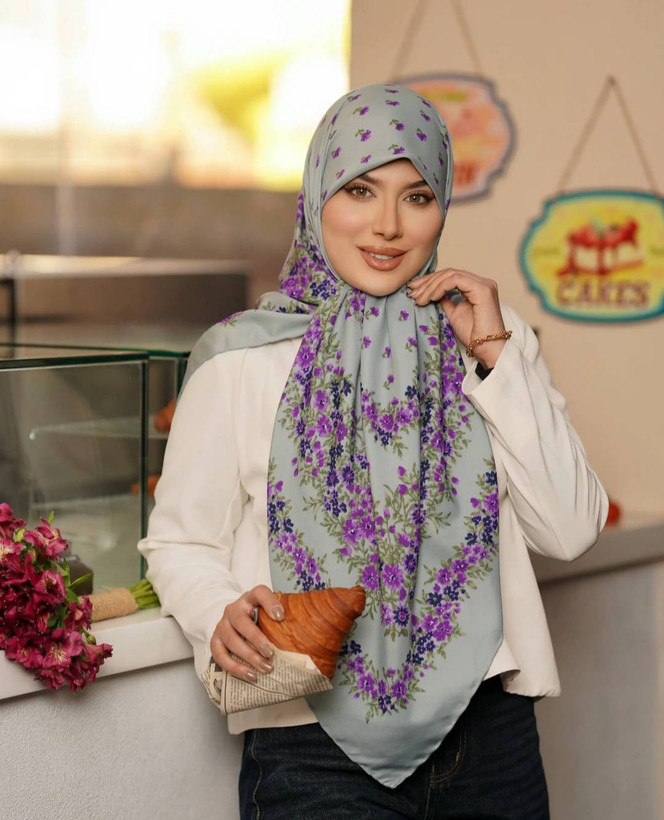روسری ابریشم توییل (شکوفه)